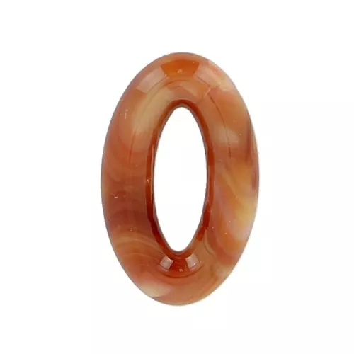 Pendentif ovale 29x18 mm en acétate de cellulose - Marbré Orange x1