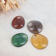 Pendentif poire design en acrylique 28.5x25 mm - Jaune transparent x1