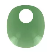Breloque ovale design en acrylique 17.5x15 mm - Vert transparent x1