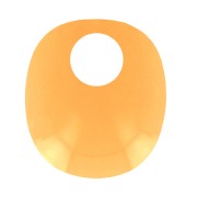 Breloque ovale design en acrylique 17.5x15 mm - Jaune transparent x1