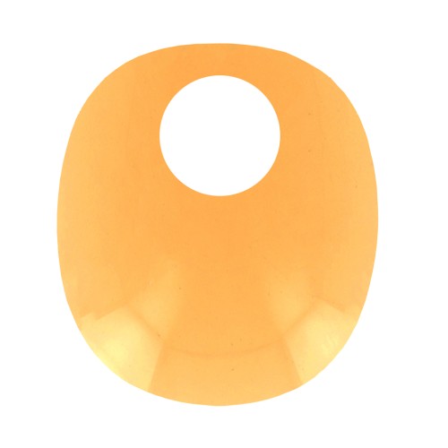 Breloque ovale design en acrylique 17.5x15 mm - Jaune transparent x1