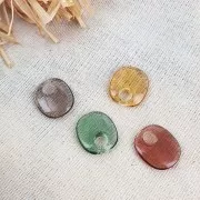 Breloque ovale design en acrylique 17.5x15 mm - Terracotta transparent x1