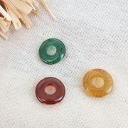 Pendentif donuts en acrylique 21 mm - Jaune transparent x1