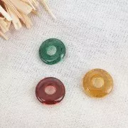 Pendentif donuts en acrylique 21 mm - Jaune transparent x1