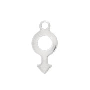 Breloque symbole masculin 12x6 mm - Acier inoxydable x1