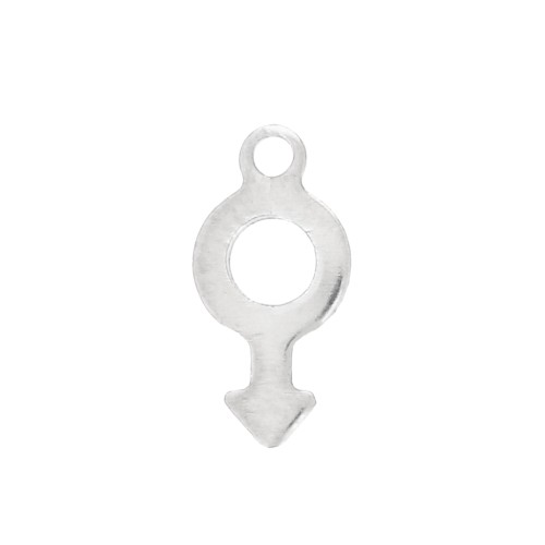 Breloque symbole masculin 12x6 mm - Acier inoxydable x1