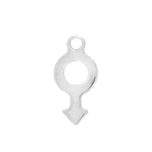 Breloque symbole masculin 12x6 mm - Acier inoxydable x1