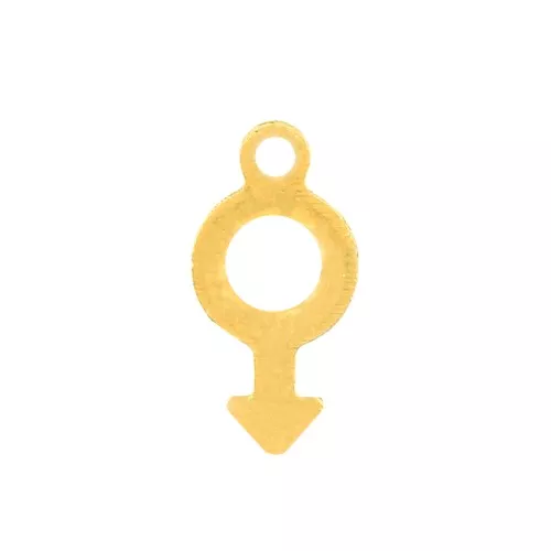 Breloque symbole masculin 12x6 mm - Acier inoxydable Doré x1