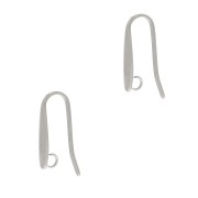 Crochets d'oreilles design 17x3.5mm avec anneau ouvert - Acier inoxydable 304 x2