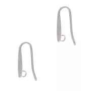 Crochets d'oreilles design 17x3.5mm avec anneau ouvert - Acier inoxydable 304 x2