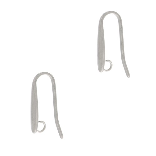 Crochets d'oreilles design 17x3.5mm avec anneau ouvert - Acier inoxydable 304 x2