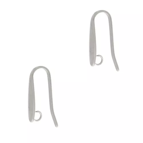 Crochets d'oreilles design 17x3.5mm avec anneau ouvert - Acier inoxydable 304 x2