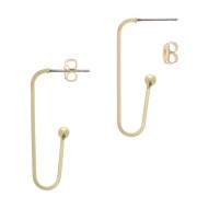 Clous d'oreilles U design avec une petite boule 34x12 mm - Doré x2