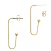 Clous d'oreilles U design avec une petite boule 34x12 mm - Doré x2