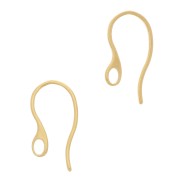 Crochets d'oreilles design 19 mm avec un trou - Acier inoxydable 304 Doré x2|raw }}