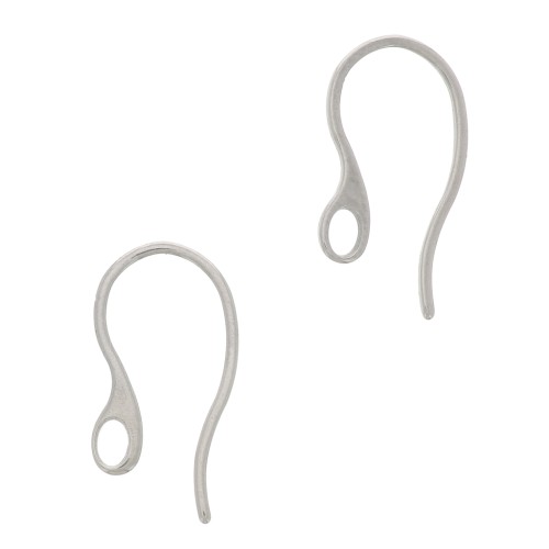 Crochets d'oreilles design 19 mm avec un trou - Acier inoxydable x2