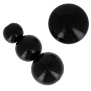 Assortiment de 26 perles rondes 8-10-14 mm et 2 cabochons en résine opaque - Noir|raw }}