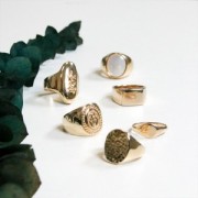 Bague ovale - épis - pour femme taille 52 plaqué Or 3 microns x1