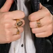 Bague ovale - épis - pour femme taille 52 plaqué Or 3 microns x1