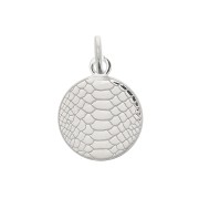 Breloque ronde motif serpent 10 mm avec anneau ouvert - Argent 925 x1|raw }}