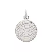 Breloque ronde motif serpent 10 mm avec anneau ouvert - Argent 925 x1