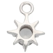 Breloque étoile du nord avec CZ 10.6x8 mm - anneau fermé - Argent 925 x1