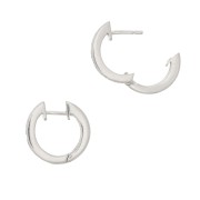 Créoles avec oxydes de zirconium 13.5 mm - Argent 925 - Noir x2|raw }}