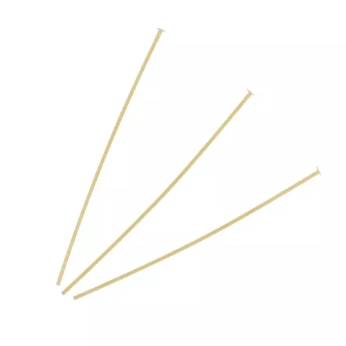 Clous tête plate 50x0.7 mm - Doré à l'or fin x20