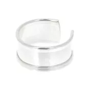 Bague avec rebord courbé à décorer 11 mm réglable - Argent 925 x1