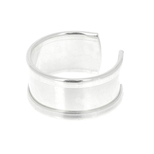 Bague avec rebord courbé à décorer 11 mm réglable - Argent 925 x1