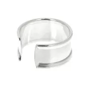 Bague avec rebord courbé à décorer 11 mm réglable - Argent 925 x1