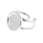 Bague réglable pour cabochon 12 mm - Argent 925 x1|raw }}