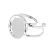 Bague réglable pour cabochon 12 mm - Argent 925 x1