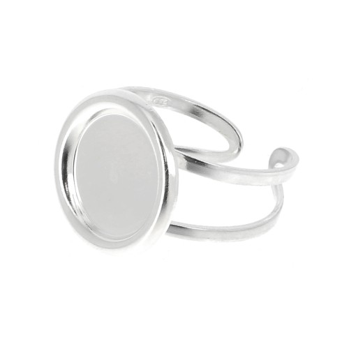 Bague réglable pour cabochon 12 mm - Argent 925 x1