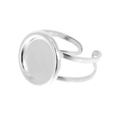Bague réglable pour cabochon 12 mm - Argent 925 x1
