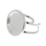 Bague réglable pour cabochon 15 mm - Argent 925 x1