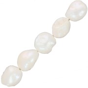 Perles d'eau douce Keshi - perles baroques irrégulières 11 mm - Blanc nacré x6|raw }}