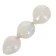 Perles d'eau douce Keshi - perles baroques irrégulières 10 mm - Blanc x4