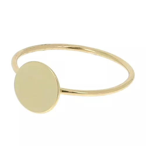 Bague fine avec plateau pour cabochon 8 mm - Taille 54 - Plaqué Or 3 microns x1
