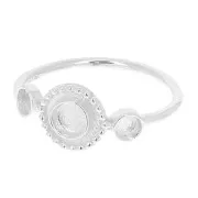 Bague 3 sertis pour cabochon 3 mm et 4 mm - Taille 54 - Argent 925 x1