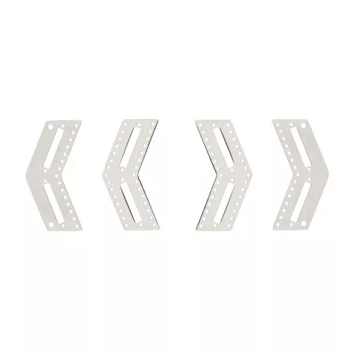 2 embouts & 2 intercalaires chevrons pour perles Miyuki - Acier inoxydable