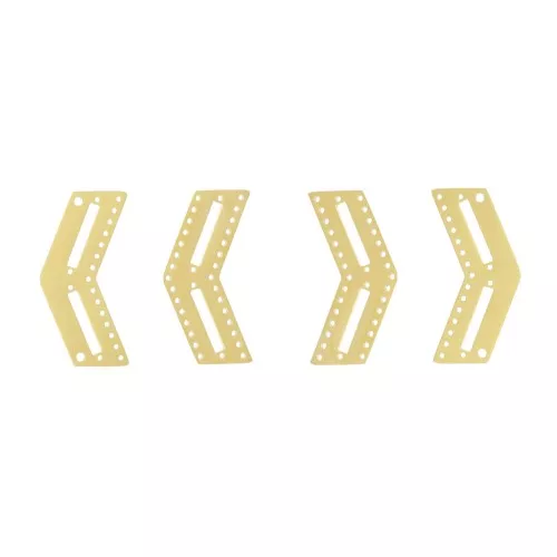 2 embouts & 2 intercalaires chevrons pour perles Miyuki - Acier inoxydable Doré
