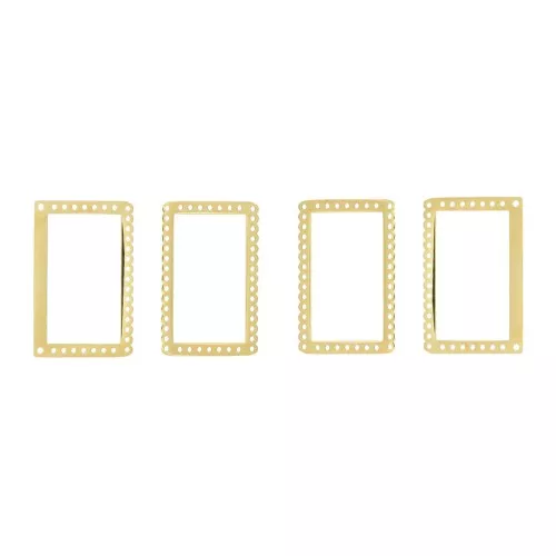 2 embouts & 2 intercalaires rectangles pour tissage Miyuki - Acier inoxydable Doré