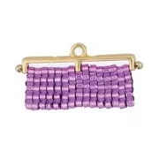 Cymbal - Embout pour tissage de perles Delica 11/0 23 mm Topolia III Doré rose x1