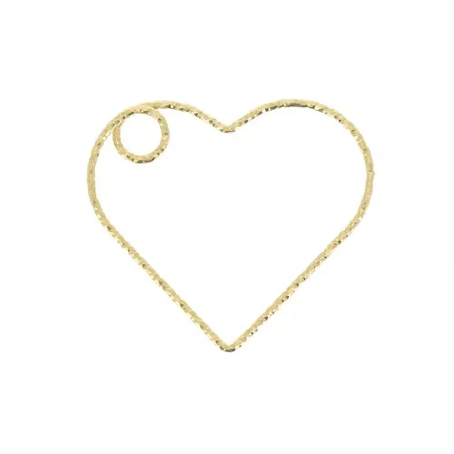 Pendentif coeur diamanté 26x29 mm en Argent 925 Doré à l'or fin x1