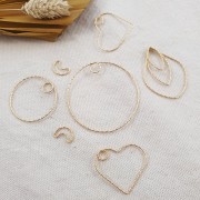 Pendentif coeur diamanté 26x29 mm en Argent 925 Doré à l'or fin x1