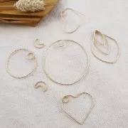 Pendentif coeur diamanté 26x29 mm en Argent 925 Doré à l'or fin x1