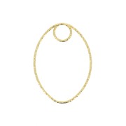 Pendentif ovale diamanté 29x21.5 mm en Argent 925 Doré à l'or fin x1|raw }}