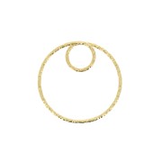 Pendentif cercle diamanté 20 mm en Argent 925 Doré à l'or fin x1