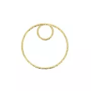 Pendentif cercle diamanté 20 mm en Argent 925 Doré à l'or fin x1